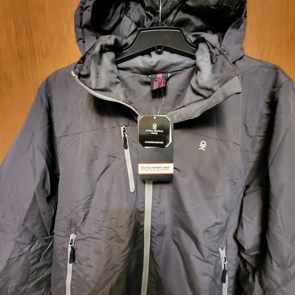 Women's Gray Light Weight Insulated Jacket/Hood/XLarge Little Donkey Andy - Picture 3 of 8